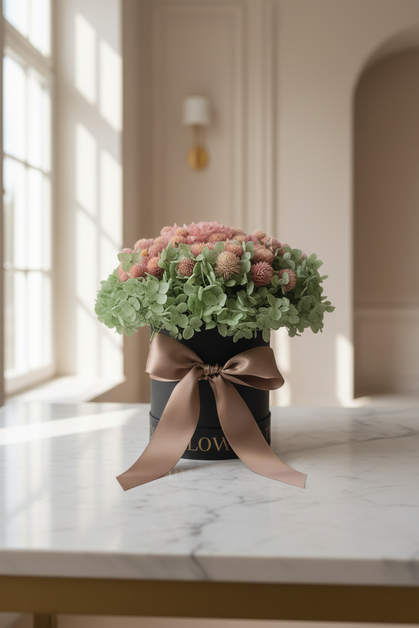 Giardino di Seta – composizione floreale delicata in tonalità champagne – UNICO BOUQUET